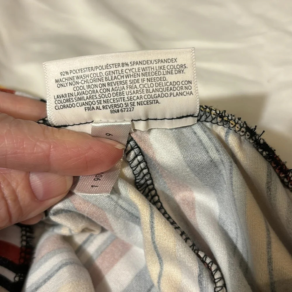 Women’s Wide Leg Pull On Stretch
Stripes Tie Belt Boho Pants - Picture 6 of 7